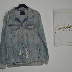 Rails Star Print Denim Jacket Large